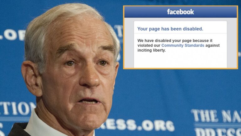 Ron Paul Banned From Facebook For Inciting Dangerous Levels Of Liberty