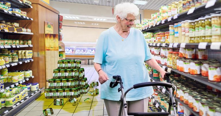 Go, Girl! Grandma Just Drove Her Walker Into A Display Of Pickles At The Grocery Store And Then Walked Away Like Nothing Happened
